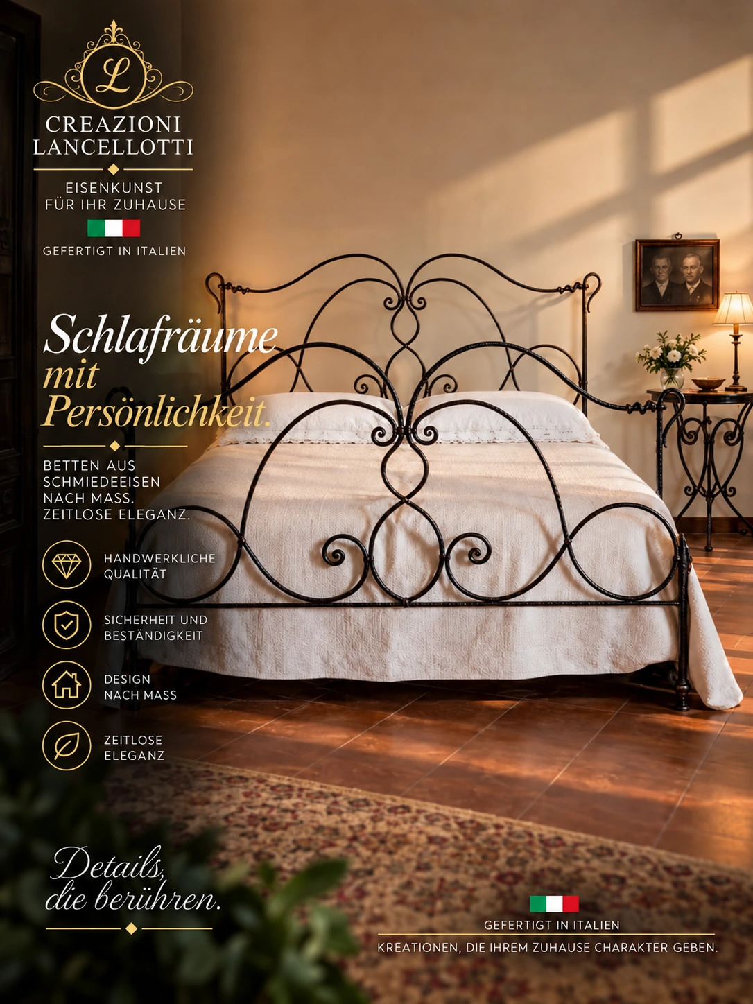 Bett aus Schmiedeeisen